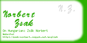 norbert zsak business card