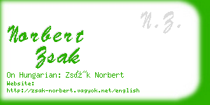 norbert zsak business card